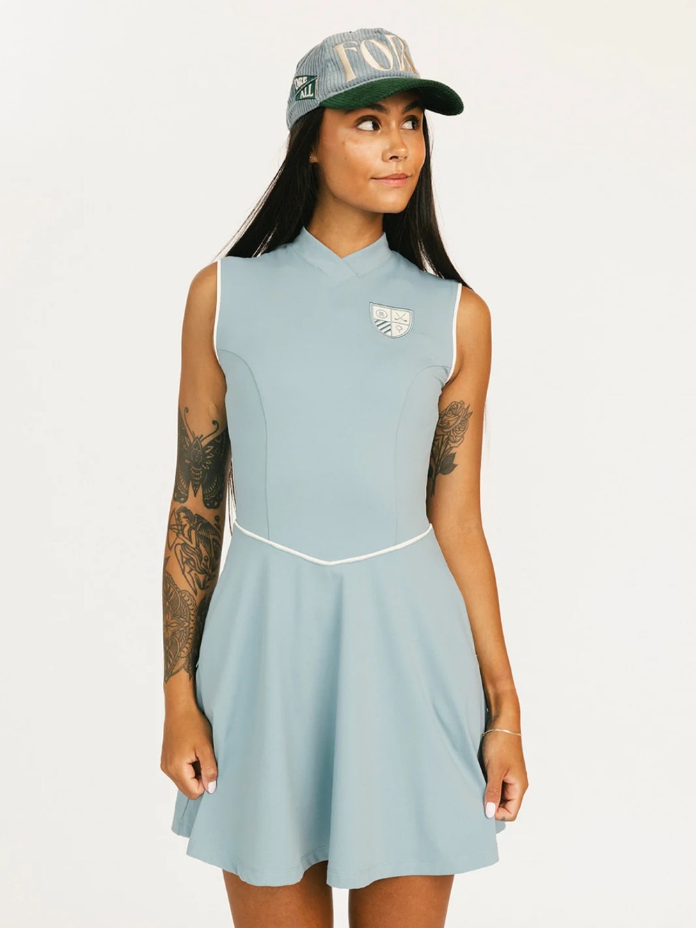 NWOT Fore All Blaire Dress with shorts- Smoke Blue